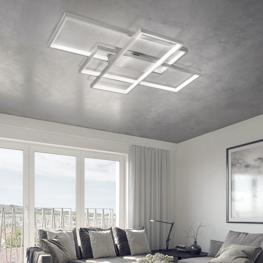 LED lubinis šviestuvas pilkas 80W+ nuotolinio valdymo pultas