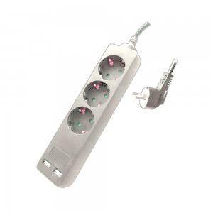 Ilgintuvas 3-vietis V-TAC, 2usb jungtys, 3G1.5MM2 X 5M, baltas