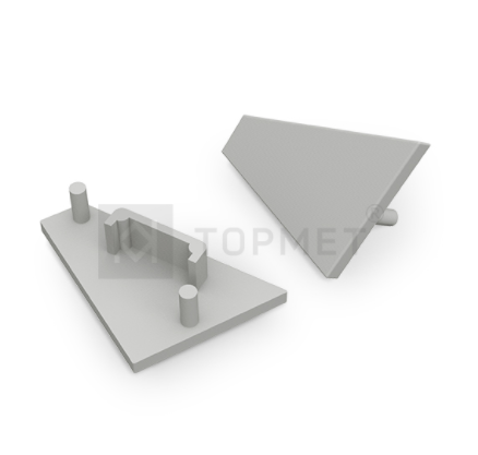 LED juostos profilio CORNER14 Gen2 užbaigimo elementai, pilki - Image 2