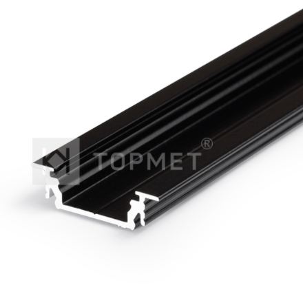 3m LED juostos profilis GROOVE14 EF/TY, juodai anoduotas - Image 2