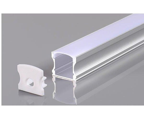 2m LED juostos paviršinis profilis OPTONICA, pilkas, komplektuojamas su dangteliu ir užbaigimais - Image 2