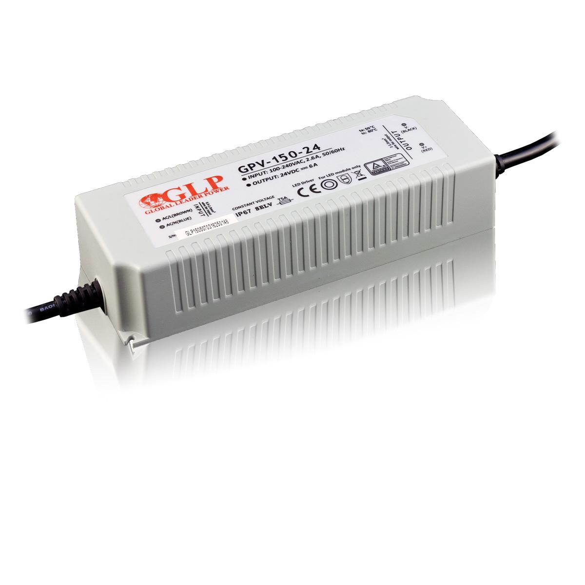 144W LED maitinimo šaltinis GLP 24V, IP67