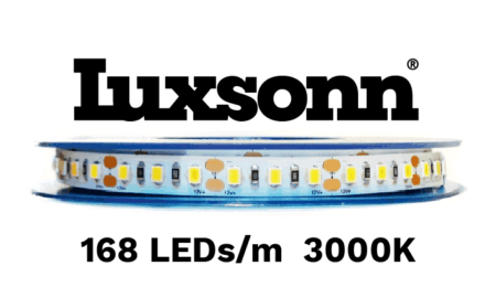 28 W/m LED juosta LUXSONN, DC24, 168 LED/m, 3000K (šiltai balta)