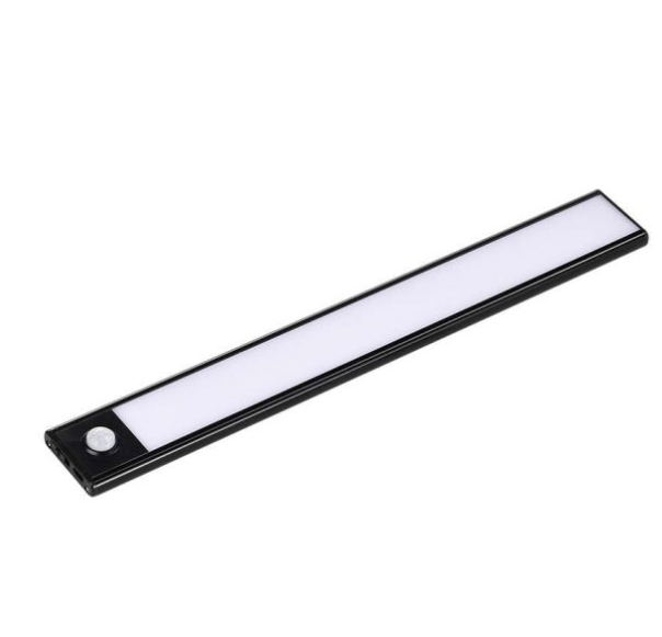 1,5W LED įkraunamas linijinis paviršinis šviestuvas, 30cm, juodas, 3000K, su judesio davikliu - Image 3