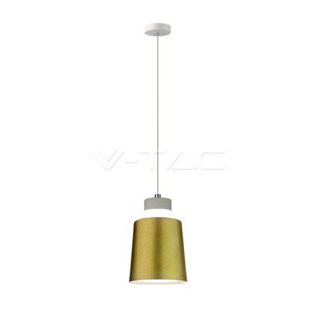 7W pakabinamas LED šviestuvas V-TAC, Ø120, aukso spalva, metalas / akrilas, 4000K (natūraliai balta)