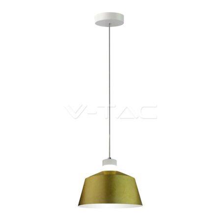 7W pakabinamas LED šviestuvas V-TAC, Ø250, aukso spalva, metalas / akrilas, 3000K (šiltai balta)