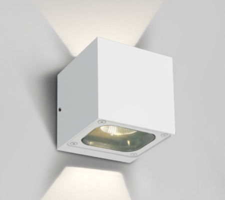 2x6W sieninis lauko šviestuvas, baltas, 3000K, IP65, 67524B/W/W