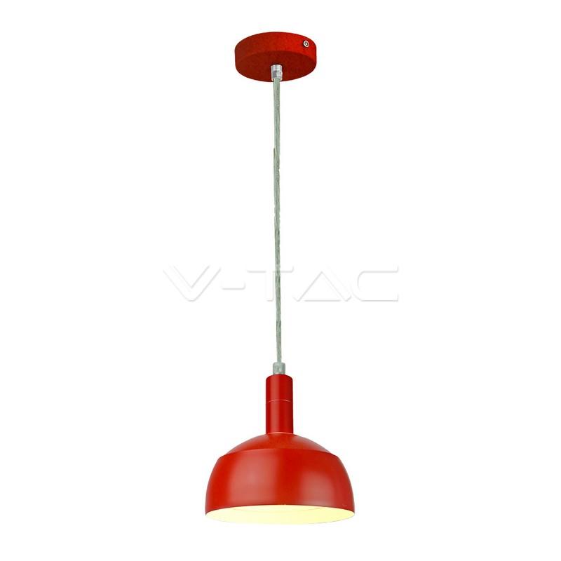 Pakabinamas šviestuvas V-TAC, E14 raudonas, plastikas ir aliuminis.