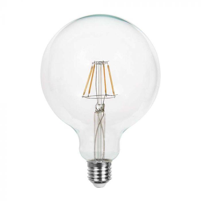 6W LED filamentinė lemputė, E27, G125, 3000K