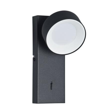 1,8W LED sieninis šviestuvas FONTEN, juodas, 4000K