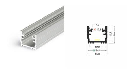 3m LED juostos profilis FLOOR12, anoduotas - Image 3