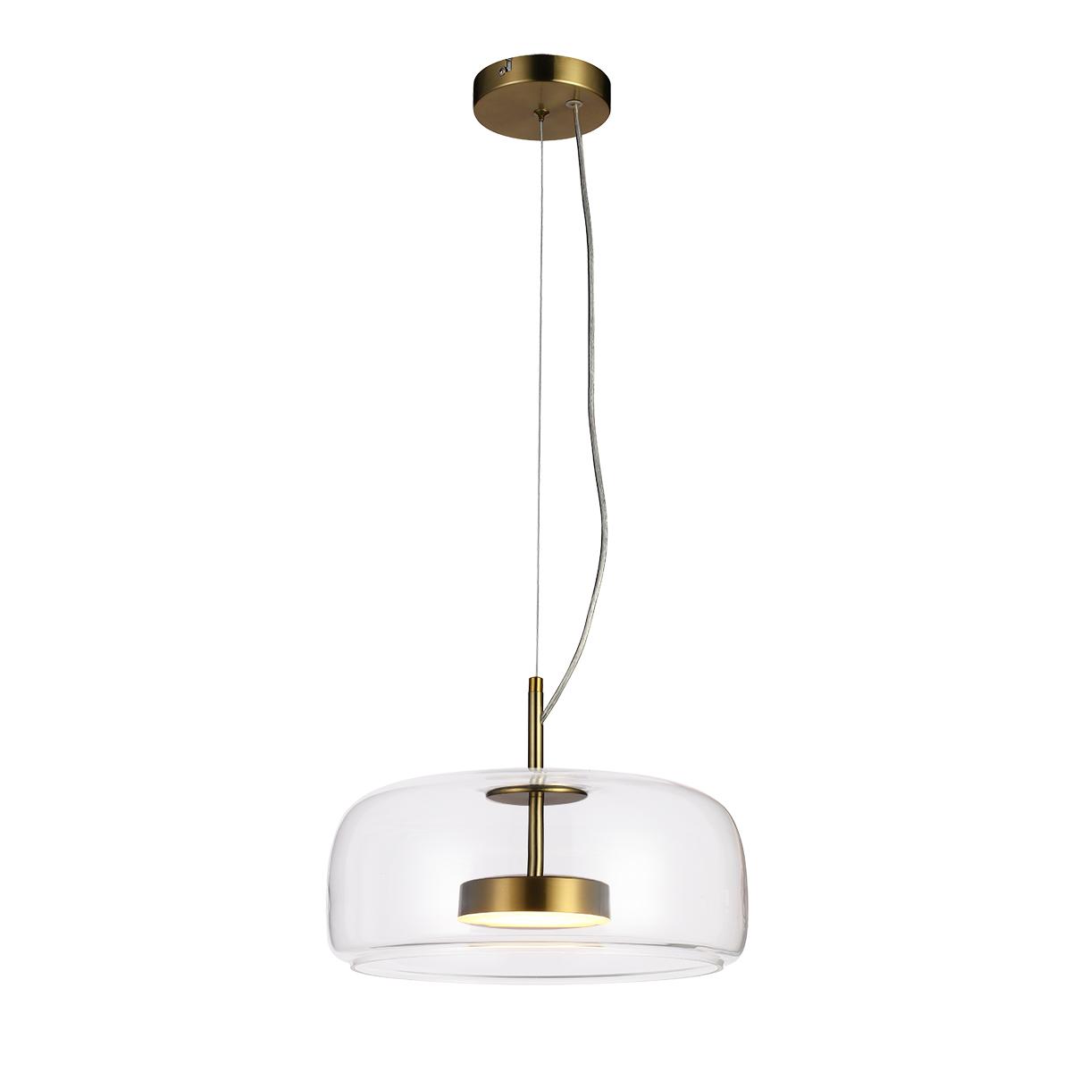 10W LED pakabinamas šviestuvas CASTE, aukso sp./skaidrus, 3000K