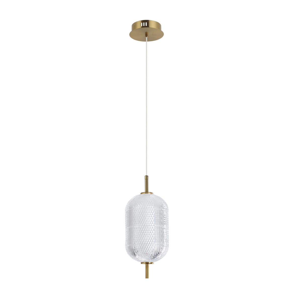 10W LED pakabinamas šviestuvas CORADO, aukso sp./skaidrus, 3000K