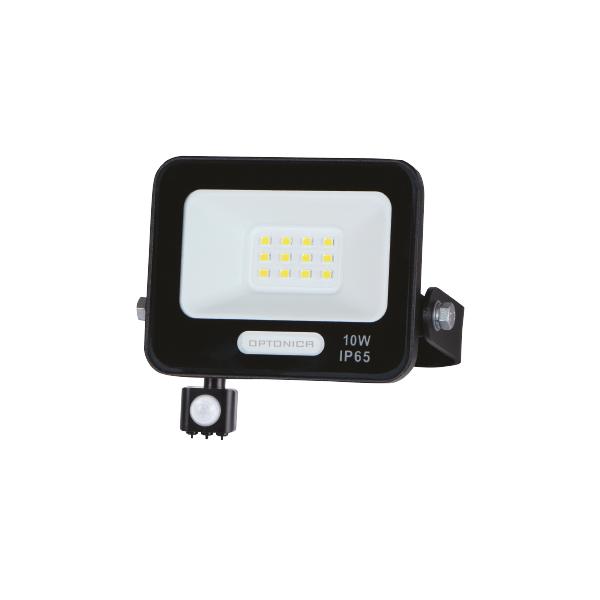 10W LED prožektorius su judesio davikliu, juodas, 6000K