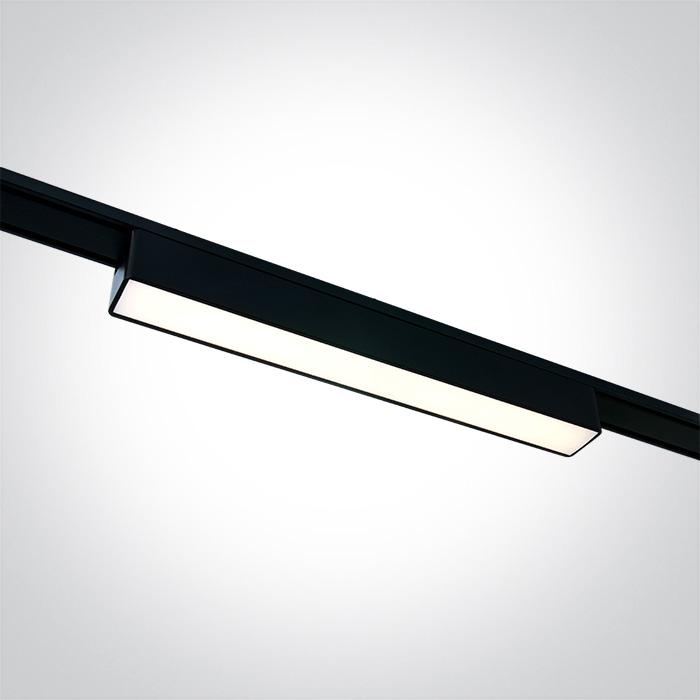 10W LED šviestuvas į magnetines sistemas FLAT, juodas, 3000/4000/5000K, 48V, 120°, 43100FA/B/V