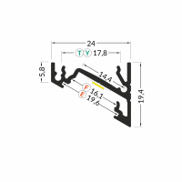 3m LED juostos profilio CORNER14, baltas - Image 2