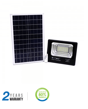 40W LED prožektorius su saulės baterija, juodas, 4000K