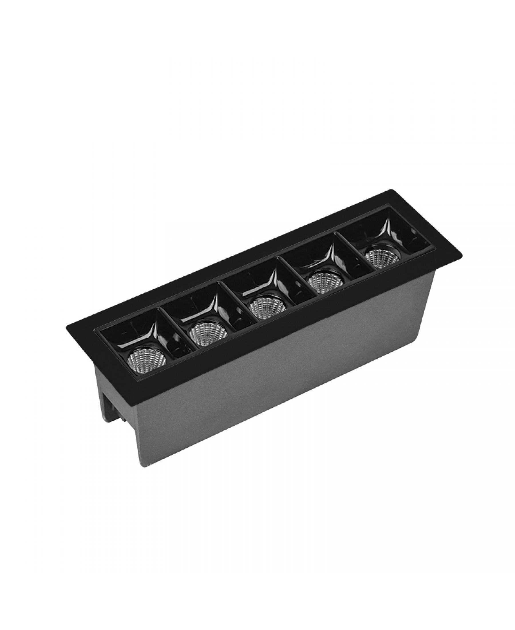 11W LED įleidžiamas šviestuvas, juodos sp., 3000K, S086-B