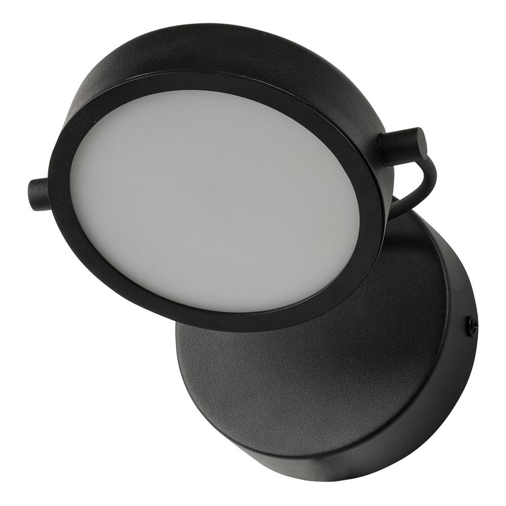 11W LED sieninis šviestuvas PUCK, juodas, 3000K