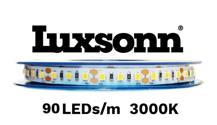 11W/m LED juosta LUXSONN, 90 LED/m, 12V, 3000K, 5m ritė