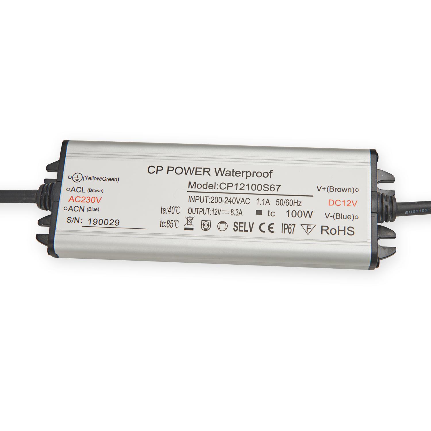 120W LED maitinimo šaltinis, 12V, plieno sp., IP67