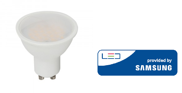 4,5W LED lemputė, GU10, 100°, 4000K, SAMSUNG LED chip