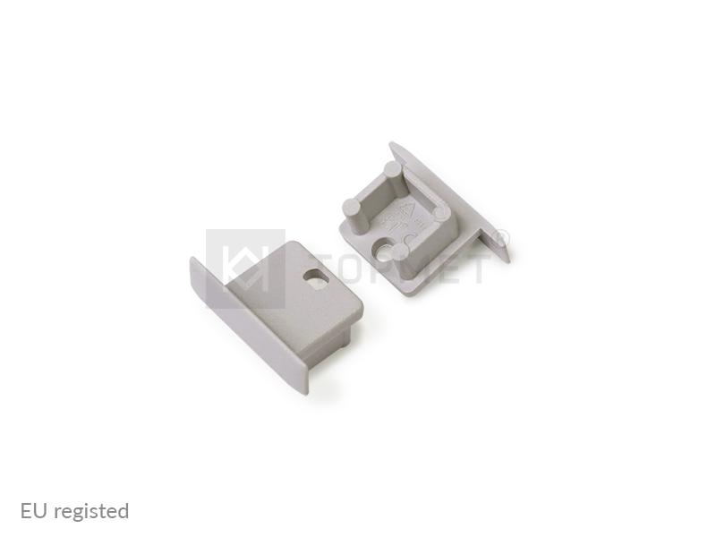 LED juostos profilio SMART-IN10 užbaigimo elementas su skyle, pilkas
