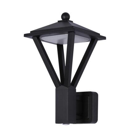 12+3W LED sieninis fasado šviestuvas BONS, juodas, 3000K, IP54