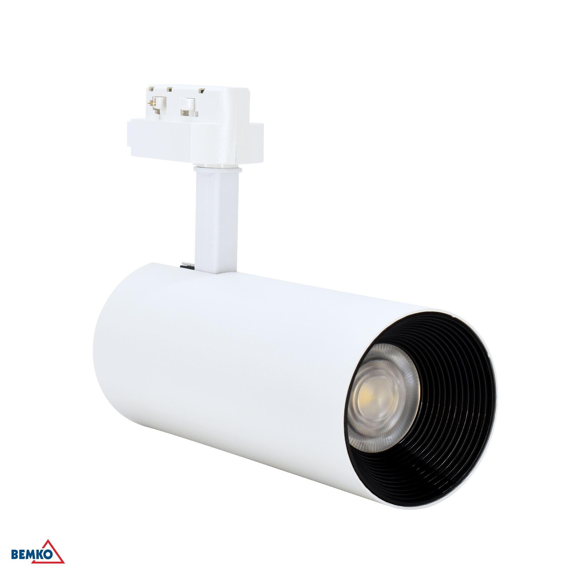 12W LED akcentinis šviestuvas į 1 fazės bėgelį VERKO, baltas, 3000K
