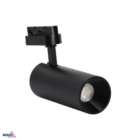 12W LED akcentinis šviestuvas į 1 fazės bėgelį VERKO, juodas, 3000K