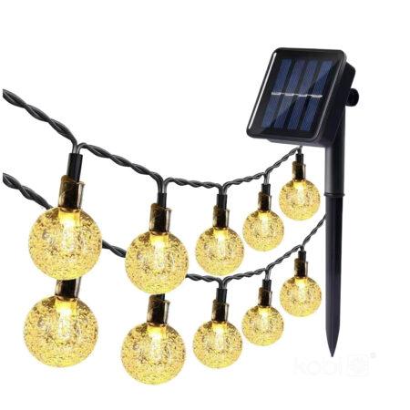 0,12W LED girlianda su saulės baterija AURA, juoda, 3000K, IP44