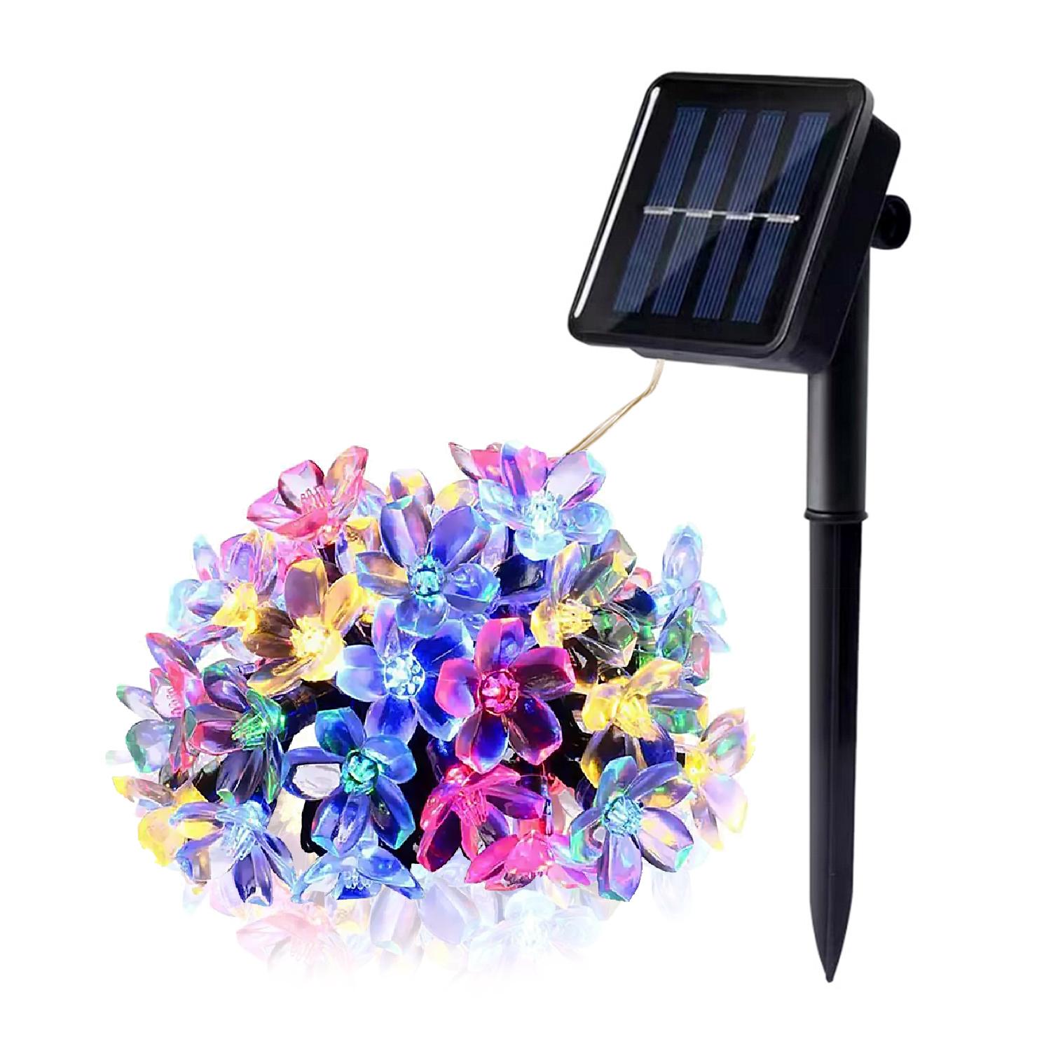 0,12W LED girlianda su saulės baterija SOLAR, juoda, RGB, IP44