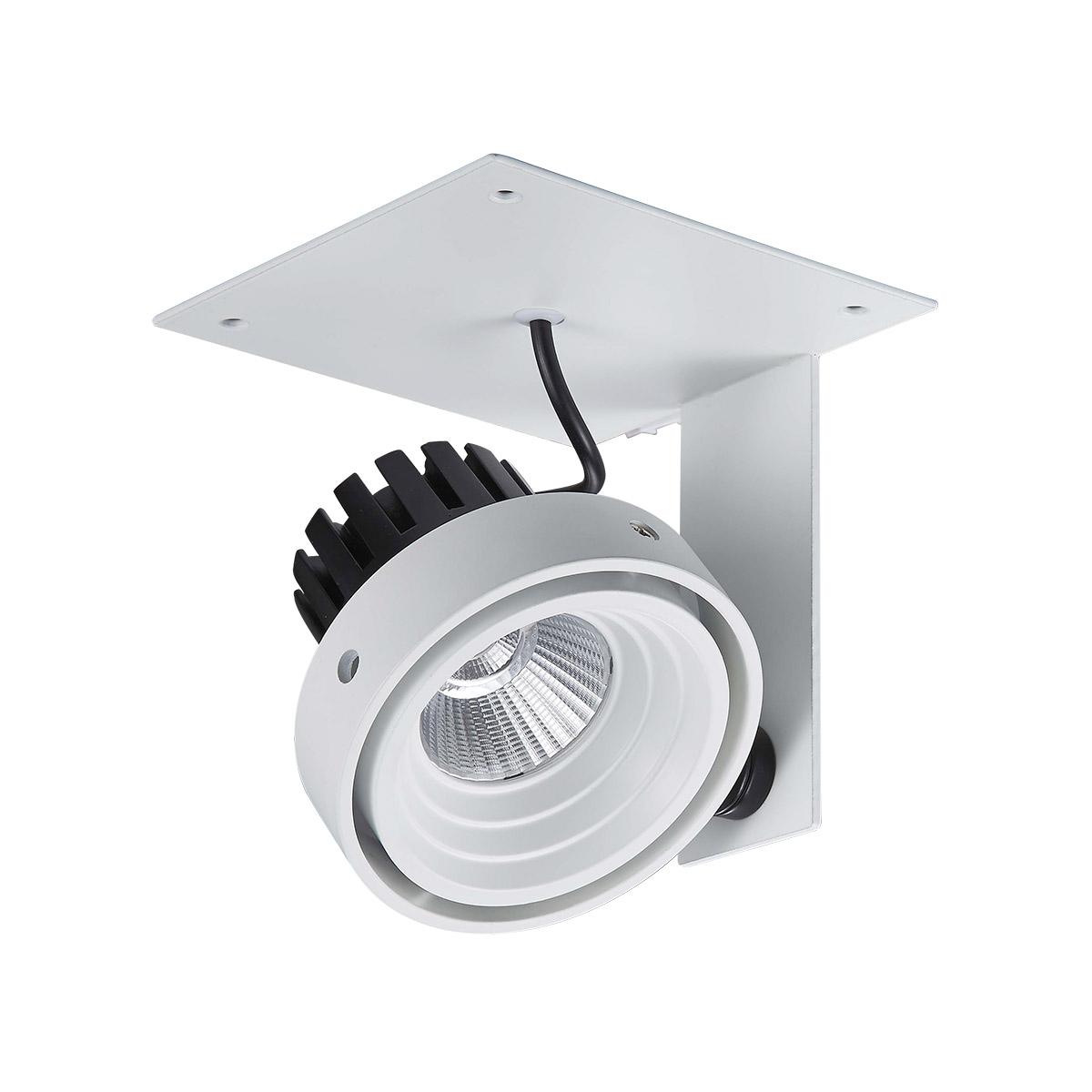 12W LED įleidžiamo montavimo šviestuvas PATRIZIO SINGLE, baltos/juodos sp., 3000K