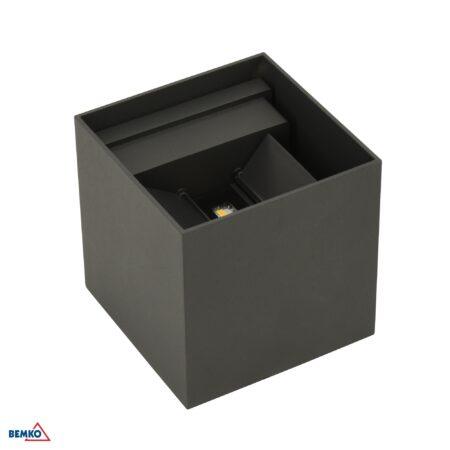 12W LED sieninis fasado šviestuvas, grafito sp., 4000K, IP65