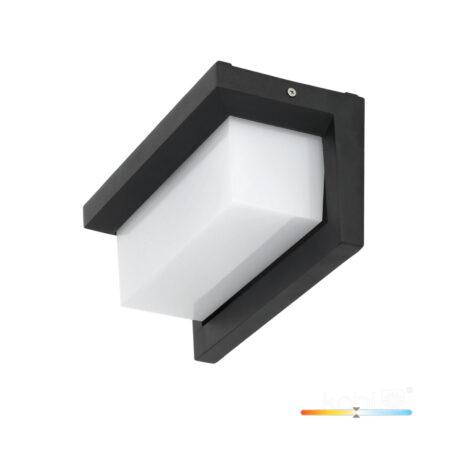 12W LED sieninis lauko šviestuvas LENTERO, juodas, 4000K, su judesio davikliu, IP54