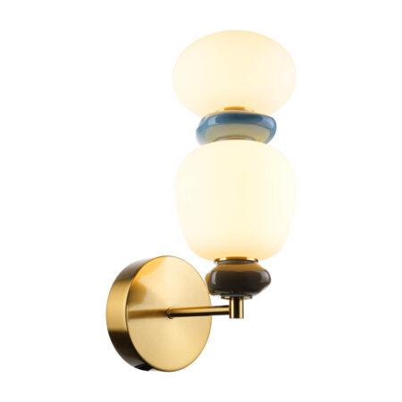 12W LED sieninis šviestuvas EVANS, aukso/baltos sp./skaidrus, 3000K