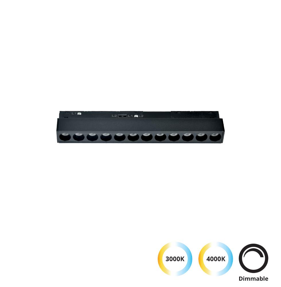 12W LED šviestuvas į magnetinę sistemą VIOKEF MAGNETIC, juodas, 3000/4000K, dimeriuojamas, 4244402-N