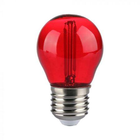 2W LED filamentinė lemputė, E27, G45, raudona šviesos sp.