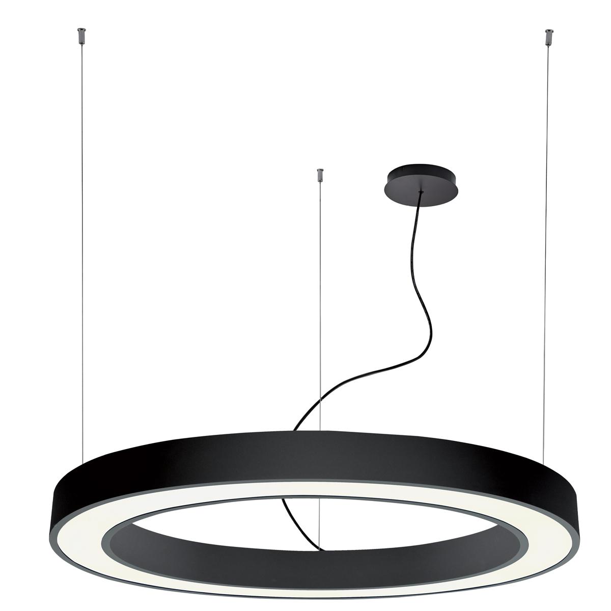 132W LED pakabinamas šviestuvas RING, juodas, 4000K, DALI, 3915-0018-4-B-D3