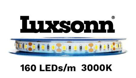 14,4W/m LED juosta LUXSONN, BRIDGELUX diodai, DC 24V, 160 LED/m, 3000K, IP20, 5m ritė