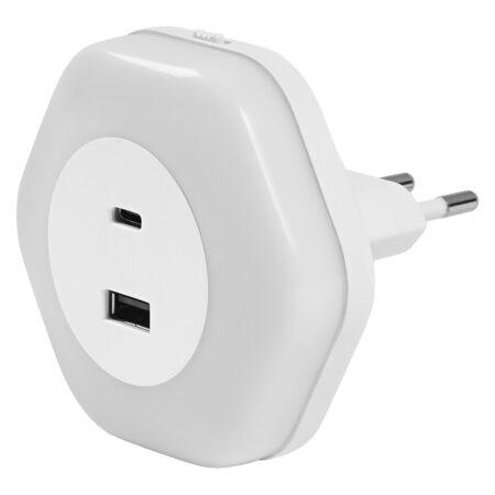 15W LED naktinis šviestuvas LUNETTA, baltas, 3000K, su šviesos jutikliu