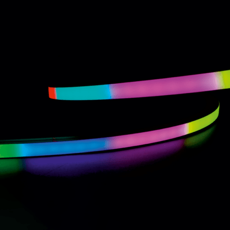 15W/m LED skaitmeninė NEON juosta, 24V, 70LEDs/m, 3000K/RGB, IP67, 5m ritė, LS76