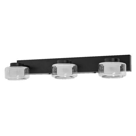 16,5W LED sieninis vonios šviestuvas ORBIS FLAME, juodas, 3000/4000K, IP44