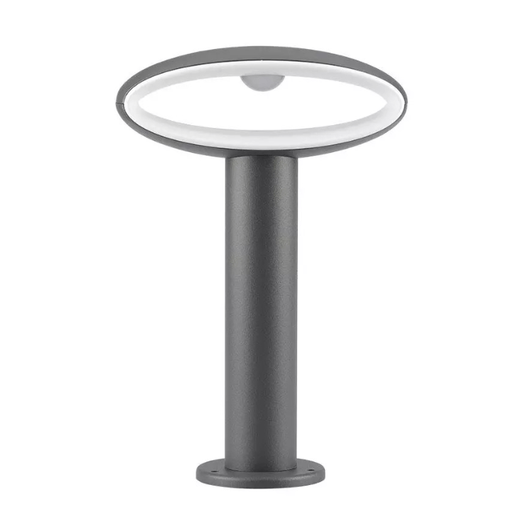 9W LED pastatomas šviestuvas V-TAC, 3000K, IP54, tamsiai pilkas, aukštis 30cm