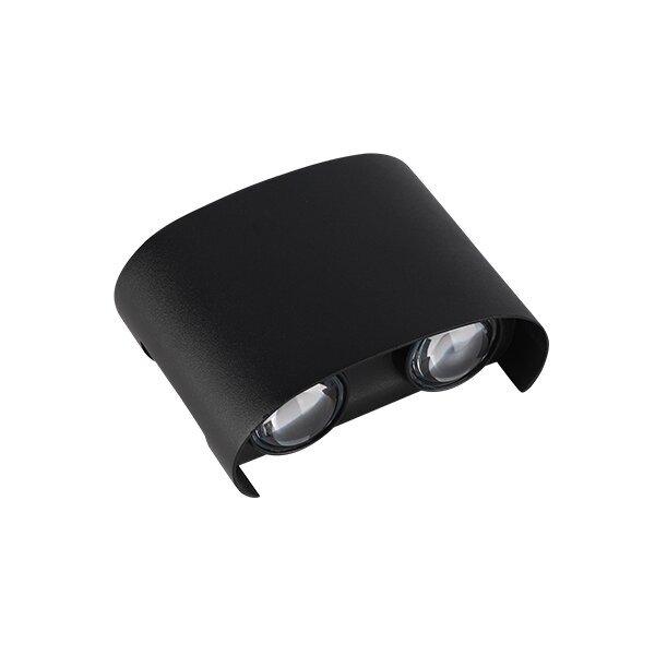 4W LED sieninis lauko šviestuvas, juodas, 3000K, IP65