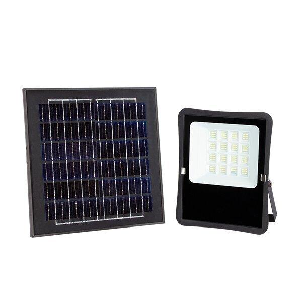 20W LED prožektorius su saulės baterija, juodas, 6000K