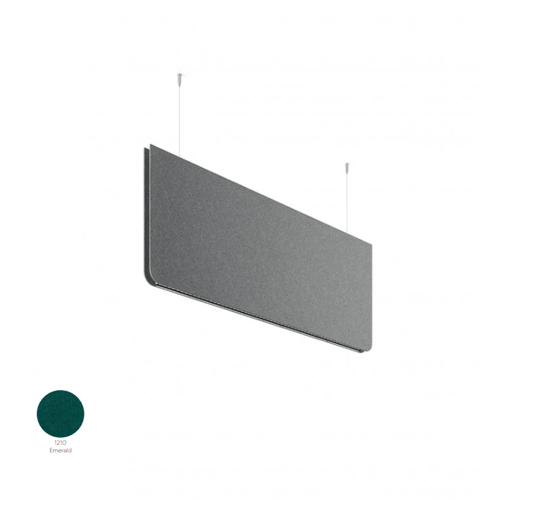 19,6W LED pakabinamas akustinis šviestuvas BLADE M, žalias gaubtas/juodas šviestuvas, 3000K - Image 3