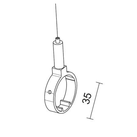 Bėgelio pakabinimo elementas, 3m
