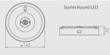 1,5W avarinis šviestuvas STARLET ROUND SO 250 NM 1H MT, baltas