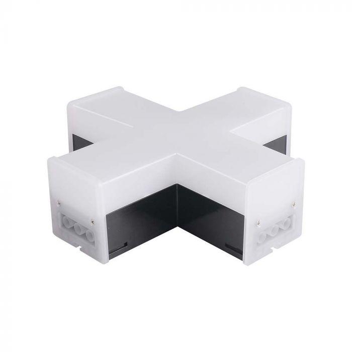12W LED X formos linijinio šviestuvo sujungimas, juodas, 4000K